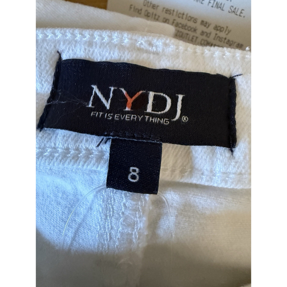 NYDJ Jeans Size 8 Women’s White Stretch Pants Mid Rise Ami Skinny NWT - Picture 3 of 10